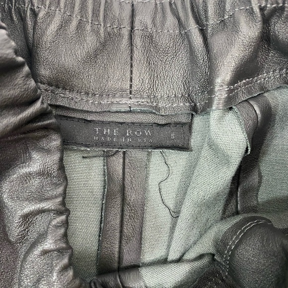 The Row leather leggings pant dark gray zipper at ankle size S - Picture 5 of 6